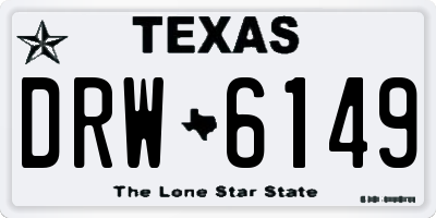 TX license plate DRW6149