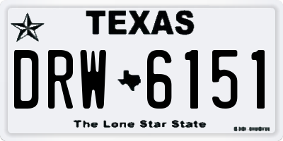 TX license plate DRW6151