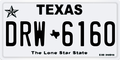 TX license plate DRW6160