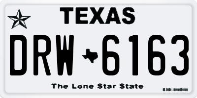 TX license plate DRW6163