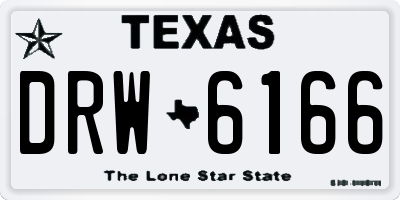 TX license plate DRW6166