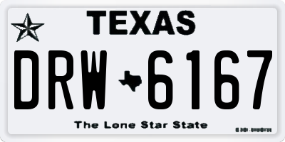 TX license plate DRW6167