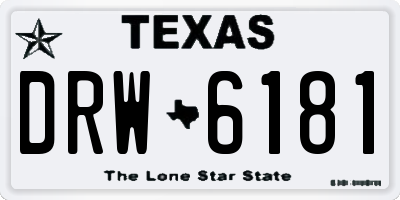 TX license plate DRW6181