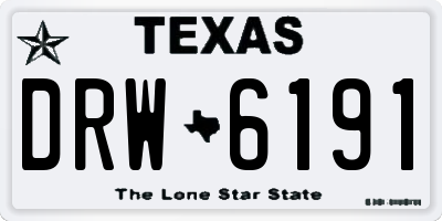 TX license plate DRW6191