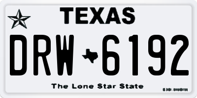TX license plate DRW6192