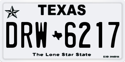 TX license plate DRW6217