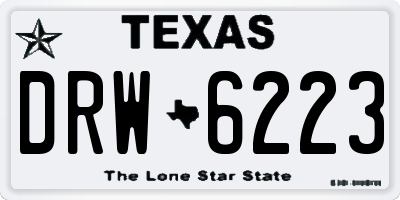 TX license plate DRW6223