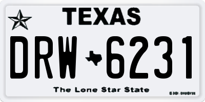 TX license plate DRW6231