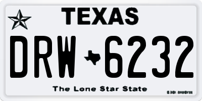 TX license plate DRW6232