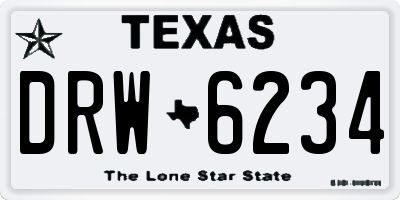 TX license plate DRW6234