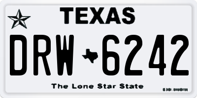 TX license plate DRW6242