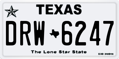 TX license plate DRW6247