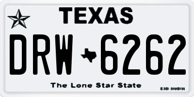 TX license plate DRW6262