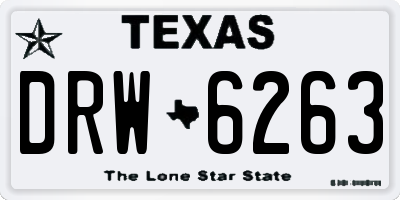 TX license plate DRW6263