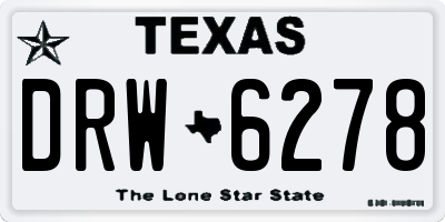TX license plate DRW6278