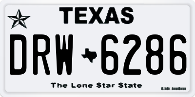 TX license plate DRW6286