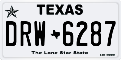 TX license plate DRW6287