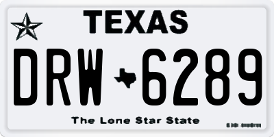 TX license plate DRW6289