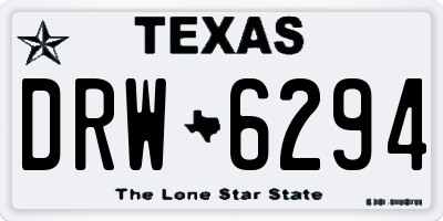 TX license plate DRW6294