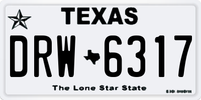 TX license plate DRW6317