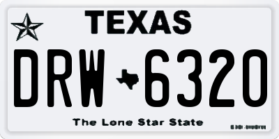 TX license plate DRW6320