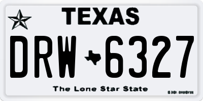TX license plate DRW6327