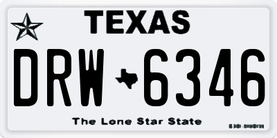 TX license plate DRW6346