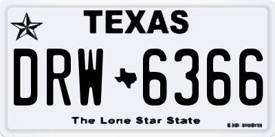 TX license plate DRW6366