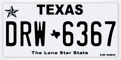 TX license plate DRW6367