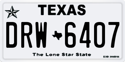 TX license plate DRW6407