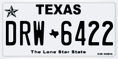 TX license plate DRW6422