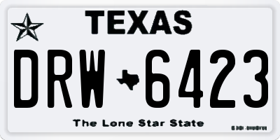 TX license plate DRW6423