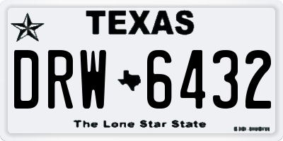 TX license plate DRW6432