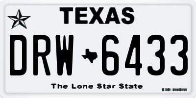 TX license plate DRW6433