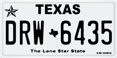 TX license plate DRW6435