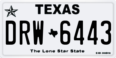 TX license plate DRW6443