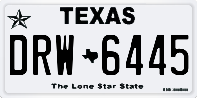 TX license plate DRW6445