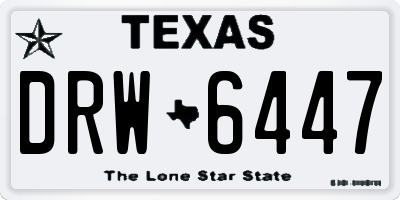 TX license plate DRW6447