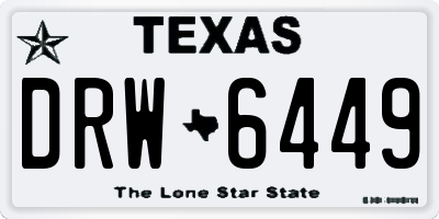 TX license plate DRW6449