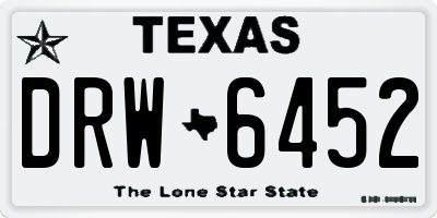 TX license plate DRW6452