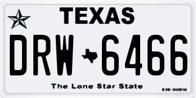 TX license plate DRW6466