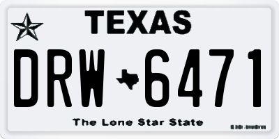 TX license plate DRW6471
