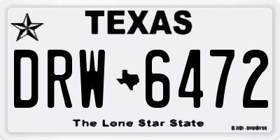 TX license plate DRW6472