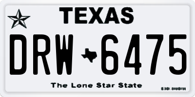 TX license plate DRW6475