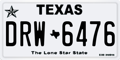 TX license plate DRW6476