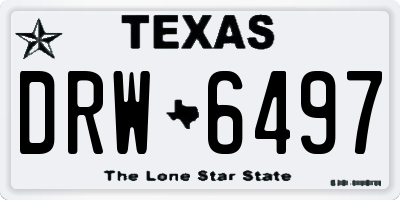 TX license plate DRW6497