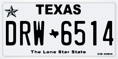 TX license plate DRW6514