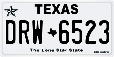TX license plate DRW6523