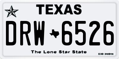 TX license plate DRW6526