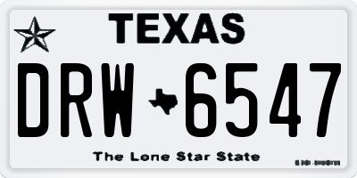 TX license plate DRW6547